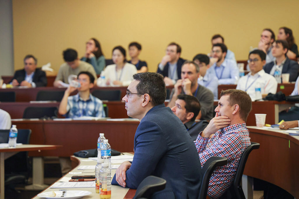 Spectators watch a lecture
