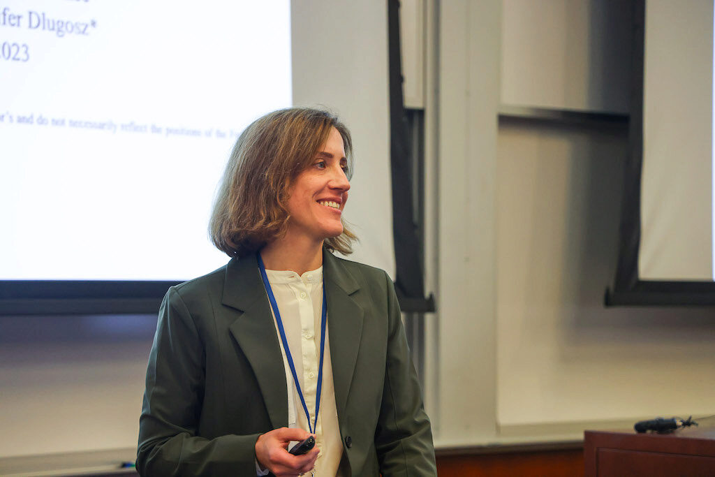 Jennifer Dlugosz discusses a recent lecture